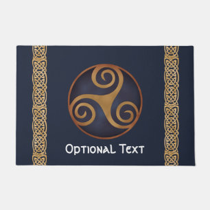 Celtic Triskelion (Blue) Custom Doormat