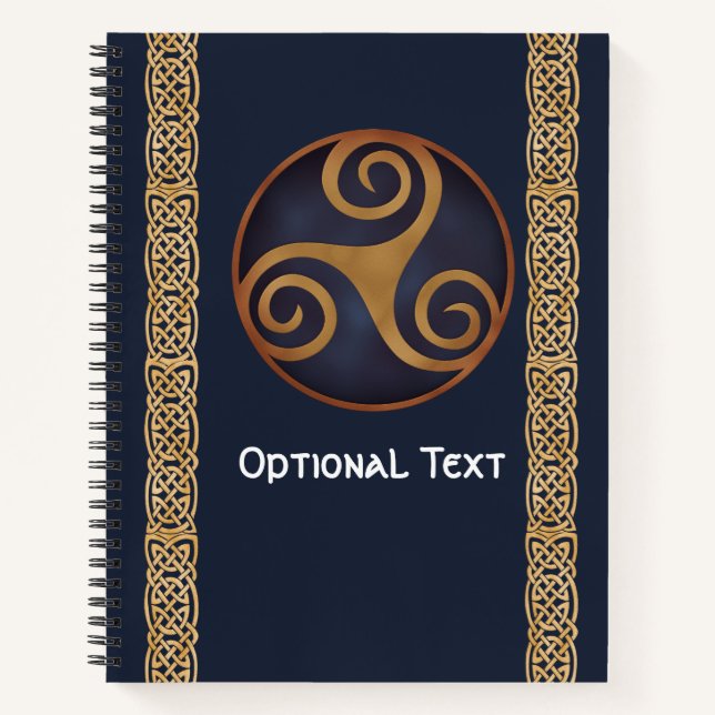 Celtic Triskelion (Blue) Custom Notebook (Front)