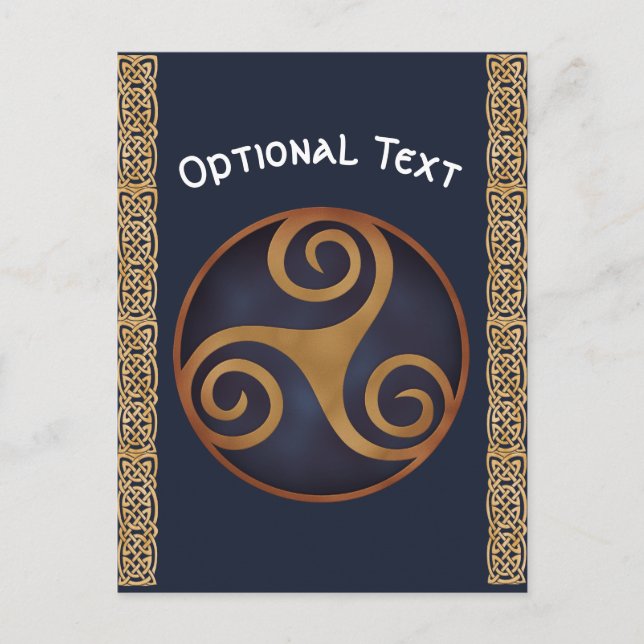 Celtic Triskelion (Blue) Custom Postcard (Front)