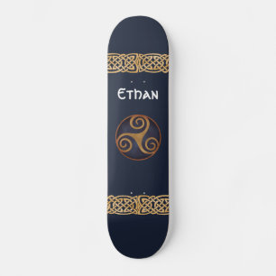 Celtic Triskelion (Blue) Custom Skateboard