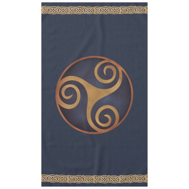 Celtic Triskelion (Blue) Custom Tablecloth (Front)