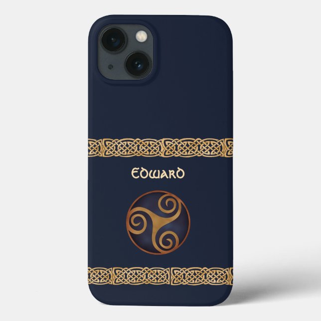 Celtic Triskelion (Blue) Custom Template Case-Mate iPhone Case (Back)