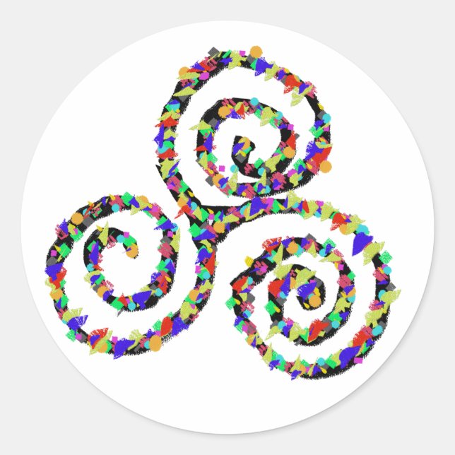 Celtic Triskelion Strength Classic Round Sticker (Front)