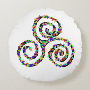 Celtic Triskelion Strength Round Cushion