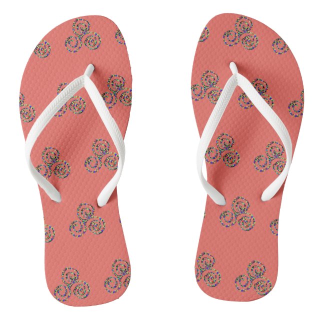 Celtic Triskelion Strength Symbol Flip Flops (Footbed)