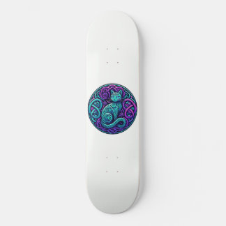 Celtic Turq & Purple Cat Skateboard
