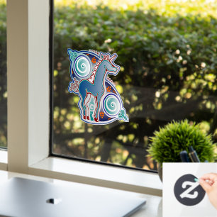 Celtic unicorn window cling