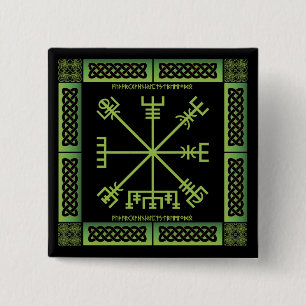 Celtic Vegvisir Button (Square)
