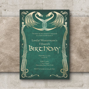 Celtic Viking Dragon Birthday Invitation