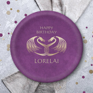 Celtic Viking Dragon Birthday Paper Plate