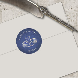 Celtic Viking Dragon Wedding Classic Round Sticker
