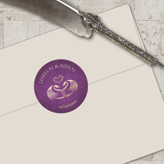 Celtic Viking Dragon Wedding Classic Round Sticker (Creator Uploaded)