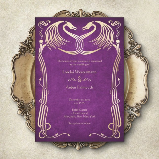 Celtic Viking Dragon Wedding Invitation (Creator Uploaded)
