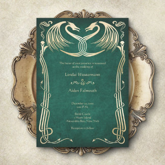 Celtic Viking Dragon Wedding Invitation