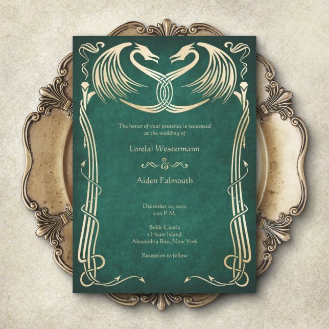 Celtic Viking Dragon Wedding Invitation (Creator Uploaded)