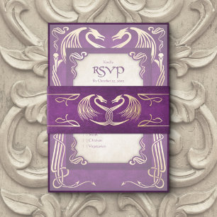 Celtic Viking Dragon Wedding Invitation Belly Band