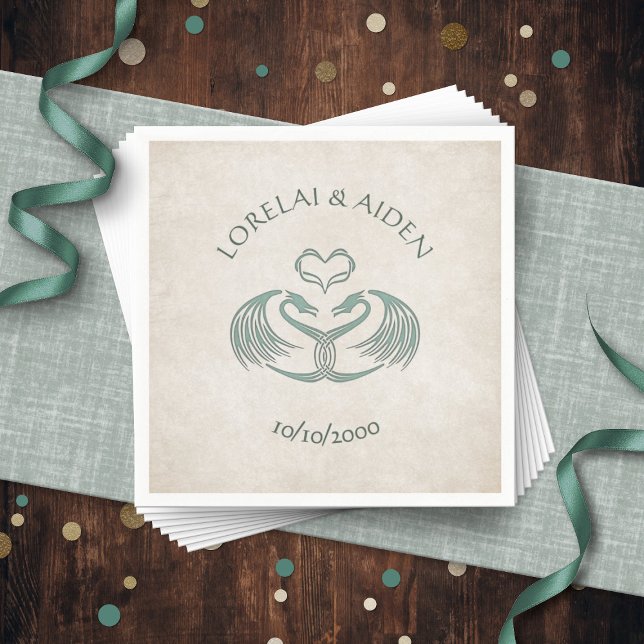 Celtic Viking Dragon Wedding Napkin (Creator Uploaded)
