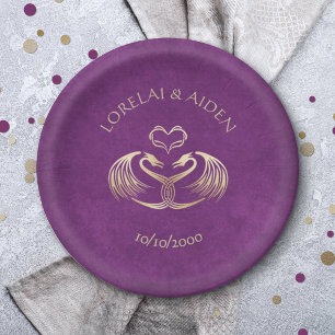 Celtic Viking Dragon Wedding Paper Plate