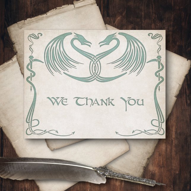 Celtic Viking Dragon Wedding Thank You Card (Creator Uploaded)