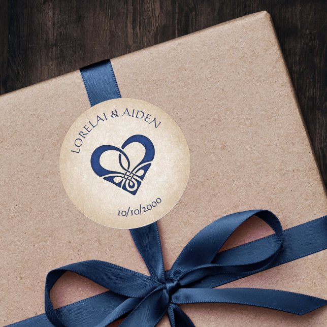 Celtic Viking Fantasy Wedding Classic Round Sticker (Creator Uploaded)