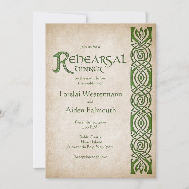 Celtic Viking Fantasy Wedding Invitation (Front)