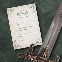 Celtic Viking Fantasy Wedding RSVP Card