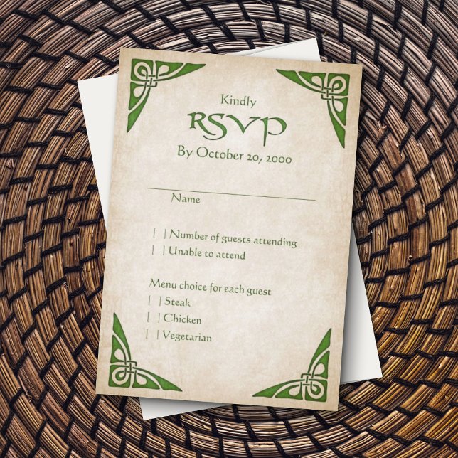 Celtic Viking Fantasy Wedding RSVP Card (Creator Uploaded)