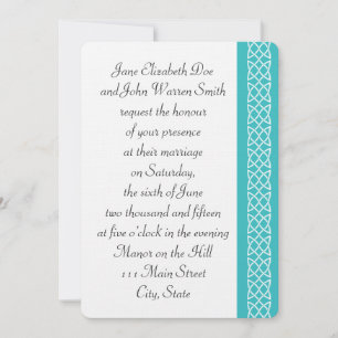 Celtic Weave Heart in Turquoise Wedding Invitation