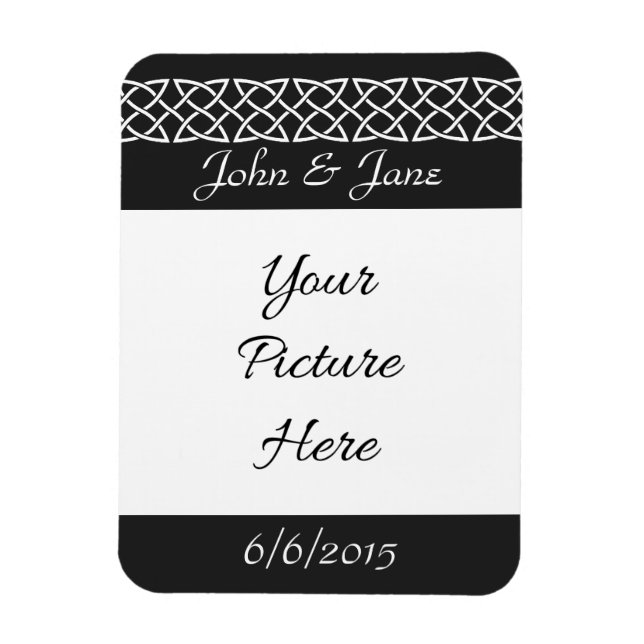Celtic Weave Hearts in Black Save-the-Date Magnet (Vertical)