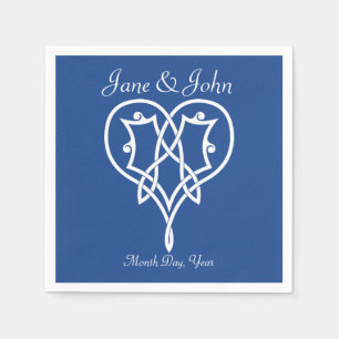 Celtic Weave Hearts in Blue Napkins