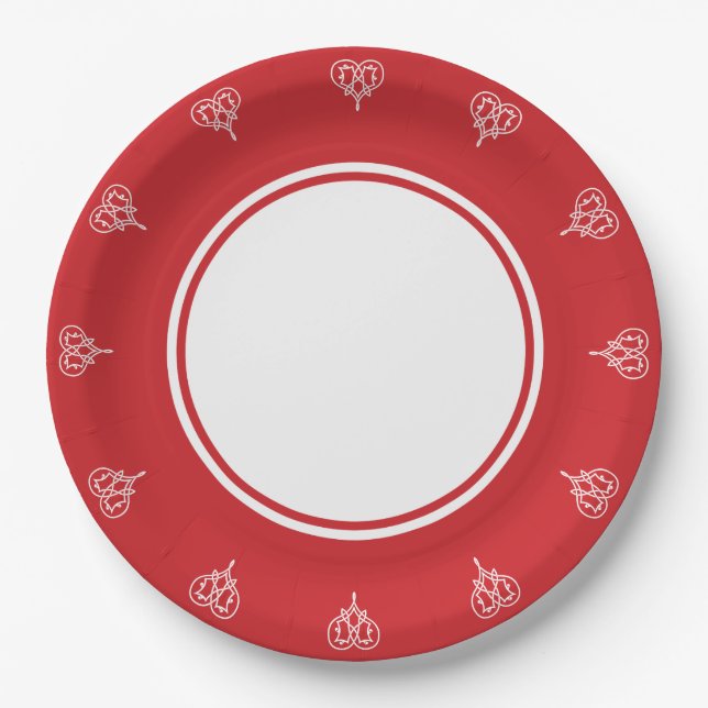 Celtic Weave Hearts in Cherry Paper Plate (Front)