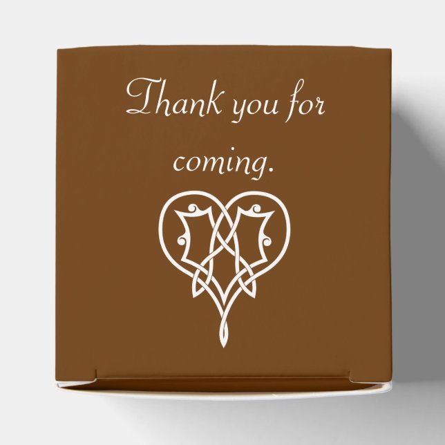 Celtic Weave Hearts in Chocolate Favour Box (Top)