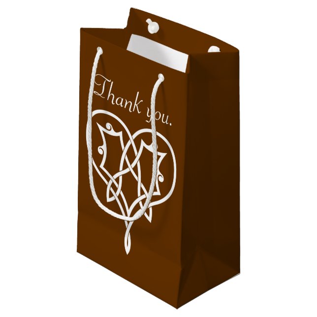 Celtic Weave Hearts in Chocolate Gift Bag (Front Angled)