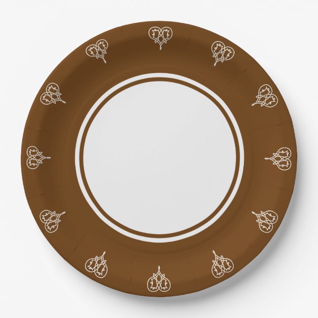 Celtic Weave Hearts in Chocolate Paper Plate (Front)