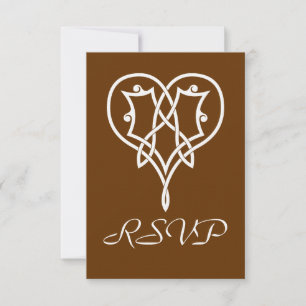 Celtic Weave Hearts in Chocolate RSVP Card