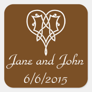 Celtic Weave Hearts in Chocolate Sticker