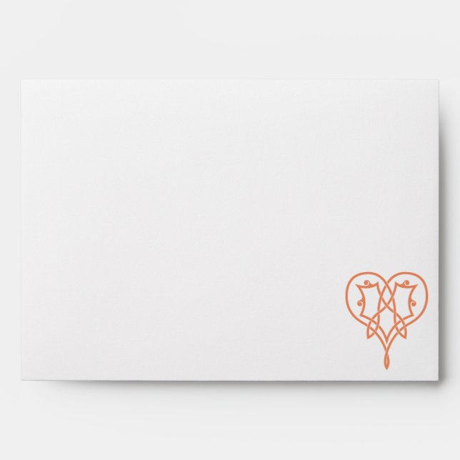 Celtic Weave Hearts in Coral Envelopes (Front)