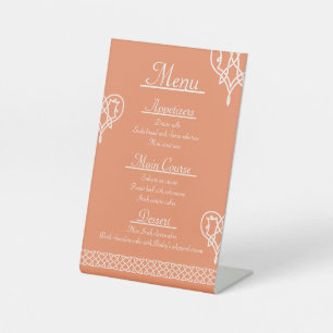 Celtic Weave Hearts in Coral Pedestal Sign
