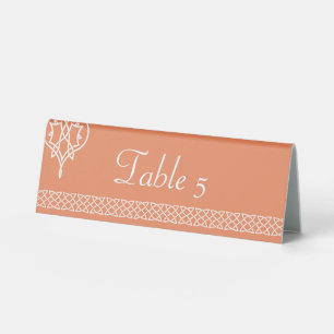 Celtic Weave Hearts in Coral Table Tent Sign