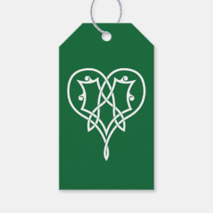 Celtic Weave Hearts in Green Gift Tag