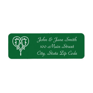 Celtic Weave Hearts in Green Return Address Label