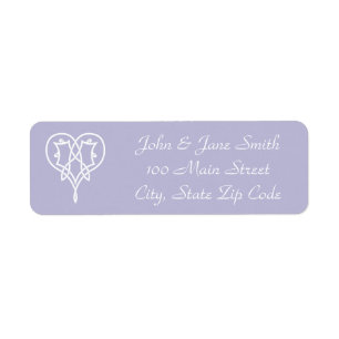 Celtic Weave Hearts in Lavender Address Label