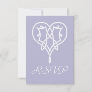 Celtic Weave Hearts in Lavender RSVP Card