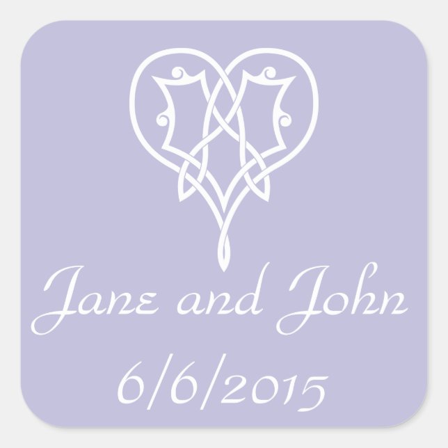 Celtic Weave Hearts in Lavender Sticker (Front)