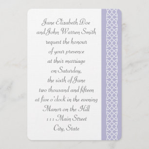 Celtic Weave Hearts in Lavender Wedding Invitation