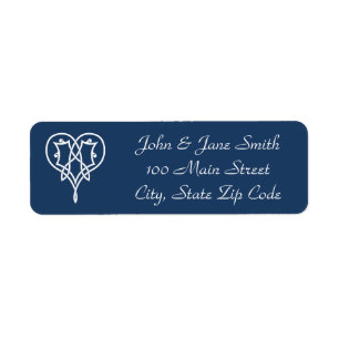 Celtic Weave Hearts in Navy Return Address Label