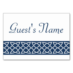 Celtic Weave Hearts in Navy Table Card