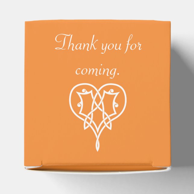 Celtic Weave Hearts in Orange Favour Box (Top)