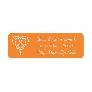 Celtic Weave Hearts in Orange Return Address Label