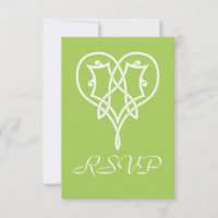Celtic Weave Hearts in Peridot RSVP Card